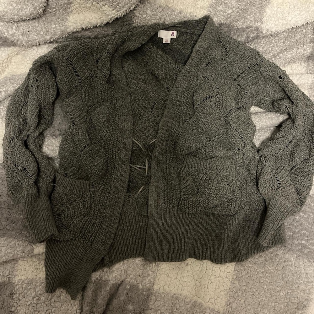 SO Moss color Cable Knit Cardigan